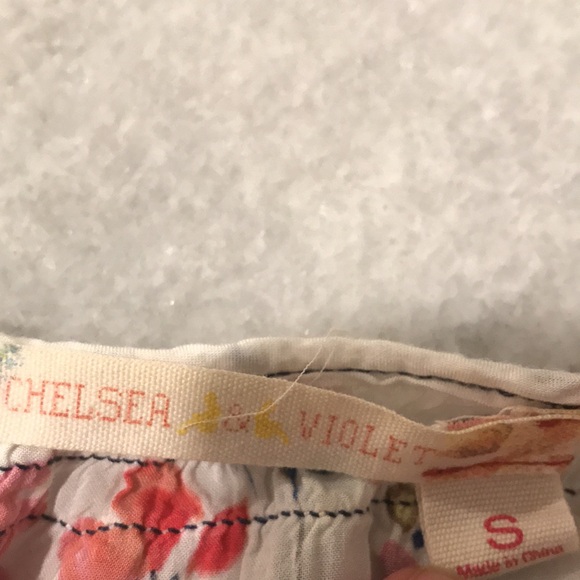 Chelsea & Violet Silky Top Womens Small Floral Ivory Wrap Peasant Bohemian Shirt - Picture 8 of 10